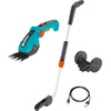 image:imageGARDENA Cordless Hedge Trimmer and Grass Shears 80 Min Runtime  09887Grass Shears  Extension Pole  Wheels SET