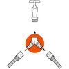 image:imageGARDENA Garden Hose YValve with Flow Control Valves 2Outlet  36938Pack of 1