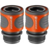 image:imageGARDENA Quick Connect Hose Connector Orange and Grey  3691758Inch or 12Inch Pack of 2